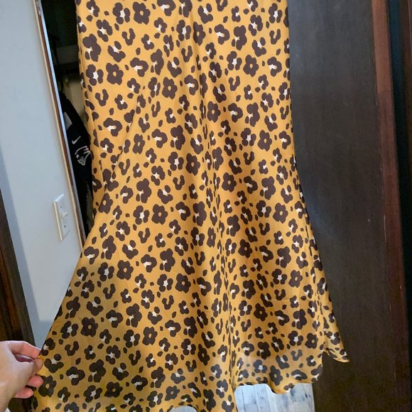 Urband Outfitters Silky Cheetah Knee Length Skirt - Picture 6 of 9